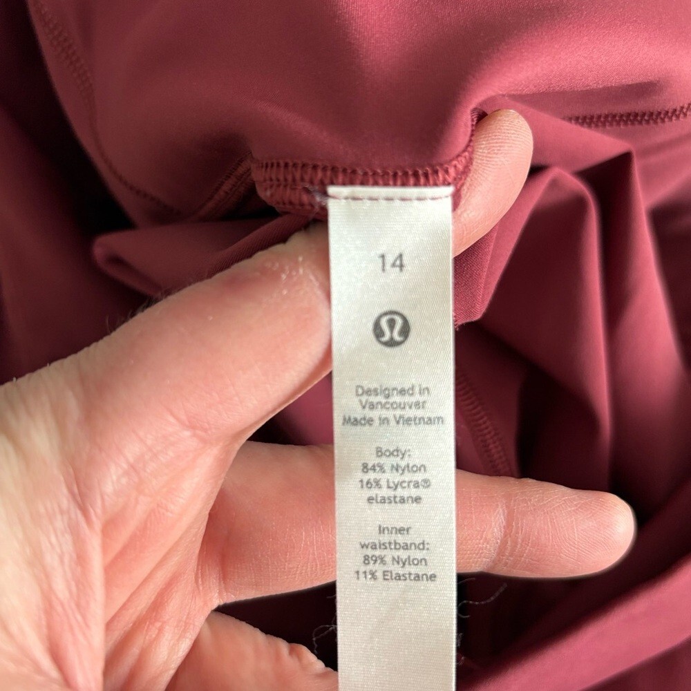 Lululemon Base Pace High Rise Leggings Rose Pink Size 14 Yoga Running Workout - Picture 4 of 4
